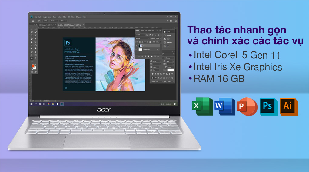 Acer Swift 3 SF313 53 518Y i5 1135G7 (NX.A4JSV.003) - Cấu hình